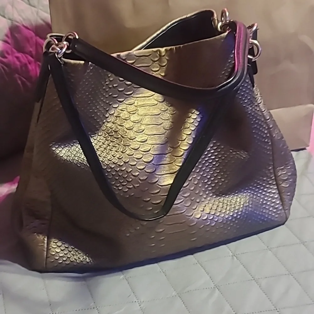 Coach Phoebe Metallic Snakeskin Handbag